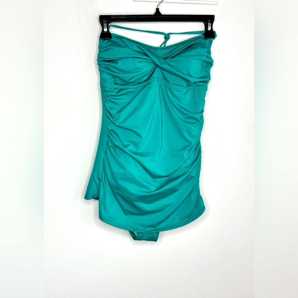 Jantzen crunched One Piece Swim with skirt Medium